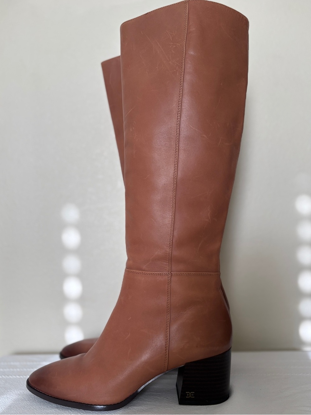 Sam Edelman Tall Chestnut Leather Knee Boots